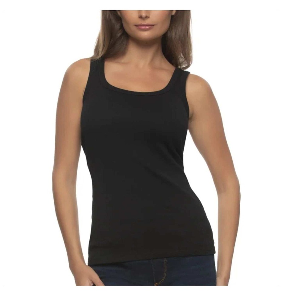 NWOT Felina Ribbed Tank Top 2-Pack Women's Size M Black White Cotton Blend
